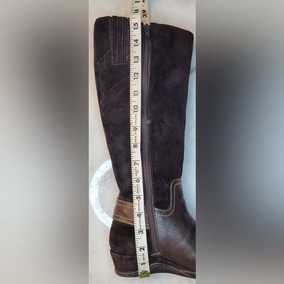 ANTONIO MELANI Brown Leather Heeled Boot Shoes Size 6 M - Picture 4 of 14